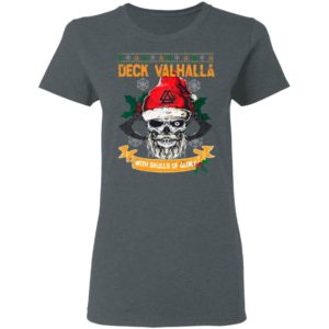 Santa Claus Skull Deck Valhalla With Skulls Of Glory Ugly Christmas Sweatshirt