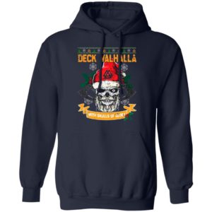 Santa Claus Skull Deck Valhalla With Skulls Of Glory Ugly Christmas Sweatshirt