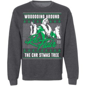 Woooooing Around The Christmas Tree Ugly Faux Knit Ric Flair Sweater
