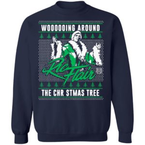 Woooooing Around The Christmas Tree Ugly Faux Knit Ric Flair Sweater