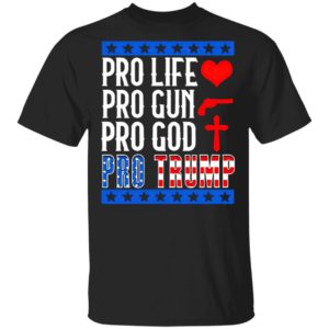 Pro Life Gun God Trump 2020 Election Campaign Shirt, Long Sleee