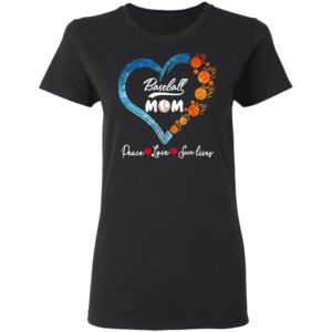 Peace Love Save Lives Baseball Mom Heart Shirt, Ladies Tee