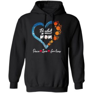 Peace Love Save Lives Baseball Mom Heart Shirt, Ladies Tee