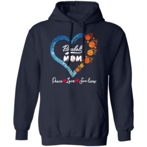 Peace Love Save Lives Baseball Mom Heart Shirt, Ladies Tee
