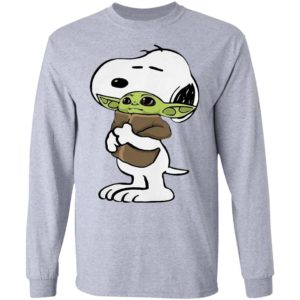 Snoopy Hug Baby Yoda Shirt, Long Sleeve, Hoodie