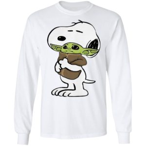 Snoopy Hug Baby Yoda Shirt, Long Sleeve, Hoodie