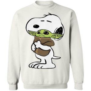 Snoopy Hug Baby Yoda Shirt, Long Sleeve, Hoodie