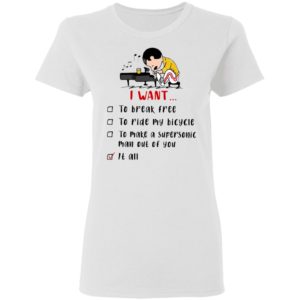 Freddie Mercury Play Piano I Want To Break Free To Ride My Bicycle To Make A Supersonic Man Out Of You Shirt