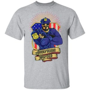 Police Man Ameican Heroes Us Flag Shirt