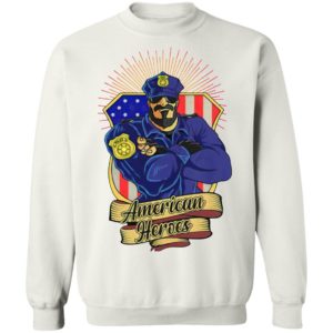 Police Man Ameican Heroes Us Flag Shirt