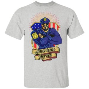 Police Man Ameican Heroes Us Flag Shirt