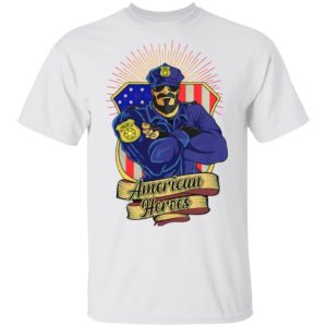 Police Man Ameican Heroes Us Flag Shirt