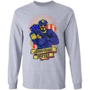 Police Man Ameican Heroes Us Flag Shirt
