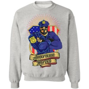 Police Man Ameican Heroes Us Flag Shirt