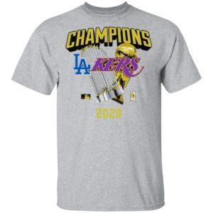 Los Angeles Dodgers Lakers 2020 World Champions Trophies Shirt