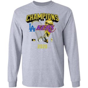 Los Angeles Dodgers Lakers 2020 World Champions Trophies Shirt