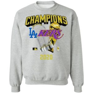Los Angeles Dodgers Lakers 2020 World Champions Trophies Shirt