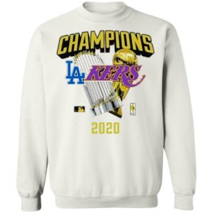 Los Angeles Dodgers Lakers 2020 World Champions Trophies Shirt