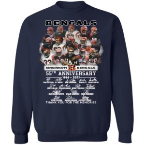 Cincinnati Bengals 55th anniversary thank you for the memories shirt