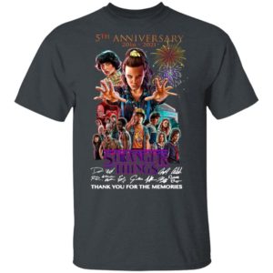 Stranger Things 5th Anniversary 2016 2021 Thank You For The Memories Signatures Shirt