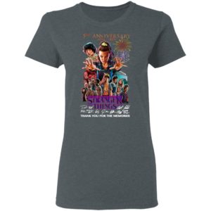 Stranger Things 5th Anniversary 2016 2021 Thank You For The Memories Signatures Shirt