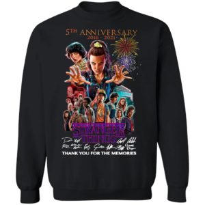 Stranger Things 5th Anniversary 2016 2021 Thank You For The Memories Signatures Shirt