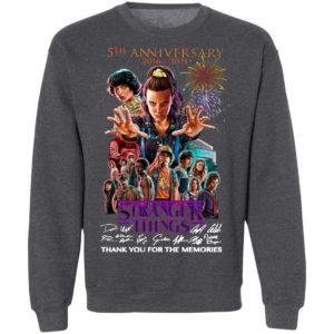 Stranger Things 5th Anniversary 2016 2021 Thank You For The Memories Signatures Shirt