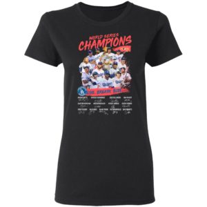 Los Angeles Dodgers Live Breathe Blue Signatures World Series Champions Shirt