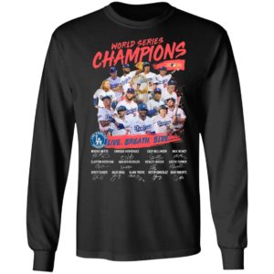 Los Angeles Dodgers Live Breathe Blue Signatures World Series Champions Shirt