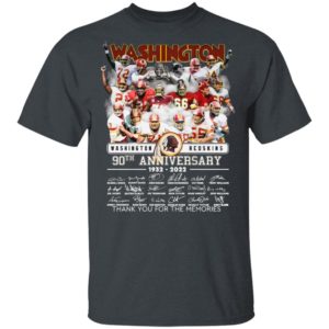 Washington Redskins 90th Anniversary 1932 2022 Thank You For The Memories Signatures Shirt