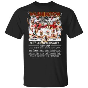 Washington Redskins 90th Anniversary 1932 2022 Thank You For The Memories Signatures Shirt
