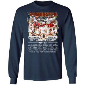 Washington Redskins 90th Anniversary 1932 2022 Thank You For The Memories Signatures Shi