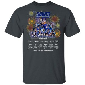 The New York Giants 95th Anniversary 1925 2020 Thank You For The Memories Signatures Shirt