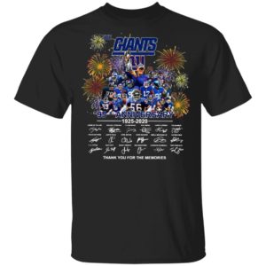 The New York Giants 95th Anniversary 1925 2020 Thank You For The Memories Signatures Shirt