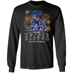 The New York Giants 95th Anniversary 1925 2020 Thank You For The Memories Signatures Shirt
