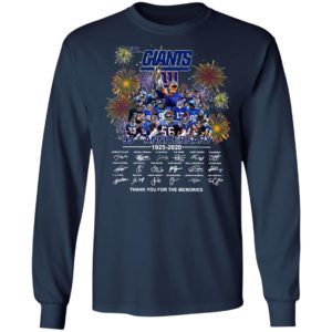 The New York Giants 95th Anniversary 1925 2020 Thank You For The Memories Signatures Shirt