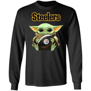 Baby Yoda Hug Steelers Symbol Shirt