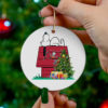 Seattle Seahawks Snoopy Christmas Circle Ornament