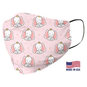 Pink Elephant Pattern Face Mask