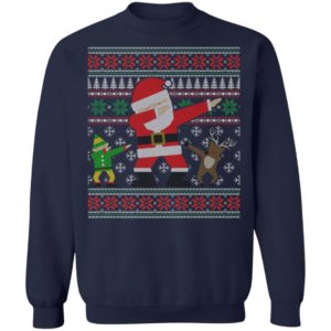 Elf Reindeer Dabbing Santa Ugly Christmas Sweater