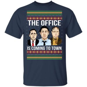 The Offfce Is Coming To Town Michael Scott Jim Halpert Dwight Schrute Ugly Christmas Sweater