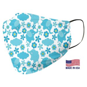 Blue Elephant Pattern Face Mask