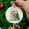 New England Patriots Snoopy Christmas Circle Ornament