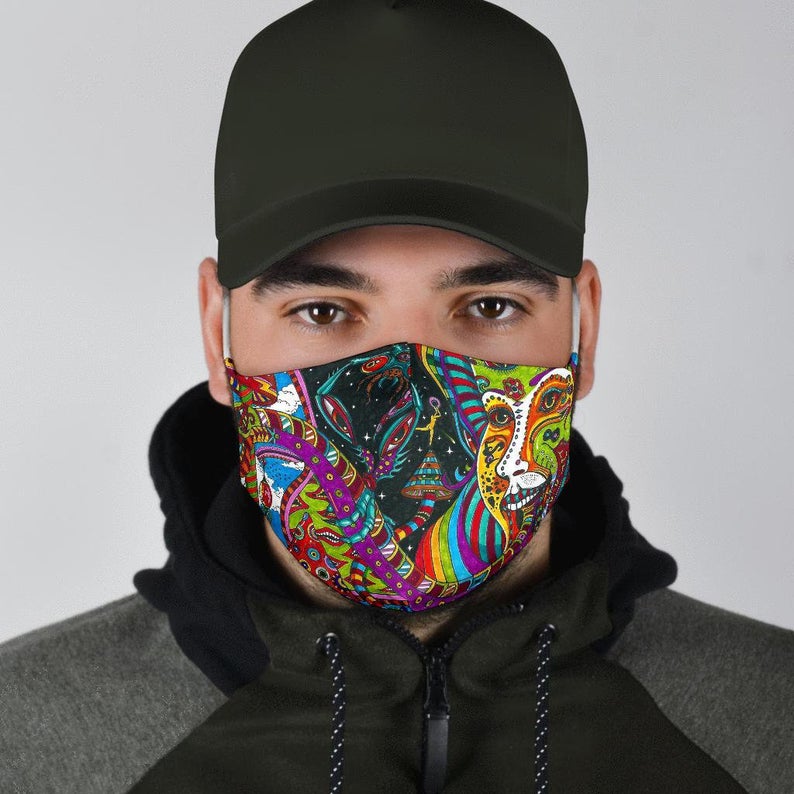 FLSD Trippy Artwork Colorful Tie dye Psychedelic Face Mask FLSD Trippy Artwork Colorful Tie dye Psychedelic Face Mask