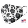 Black Rose Pattern Face Mask