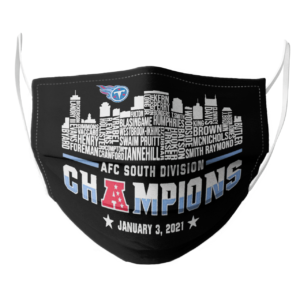 Tennessee Titans 2020 AFC South Division Champions January 3 2021 face mask