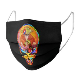 Yoda Listening Music Grateful Skull face mask