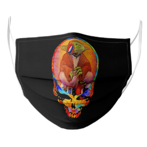 Yoda Listening Music Grateful Skull face mask