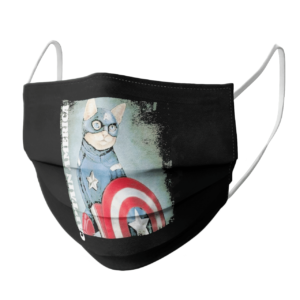 Cat Captain America face mask