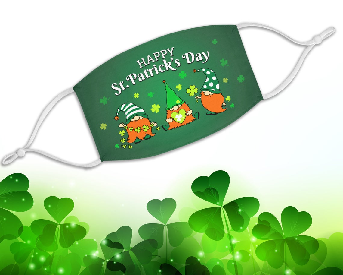 Gnomes Happy St. Patrick’s Day Face Mask Gnomes Happy St. Patrick’s Day Face Mask